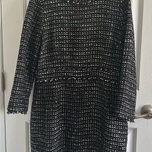 J. Crew Black and White 3/4 Sleeve Dress